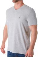 👕 nautica xxl men's clothing: sleeve v neck t shirt – perfect for a stylish look! logo