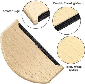 img 1 attached to 🧤 Cashmere Sweater Shaver - Wool Comb Wooden Pilling Fuzz Remover for Garments, Knits, Scarves, Coats & Pants - Manual, Portable Clothing Brush Tool - Woolens Care (Pack of 3)