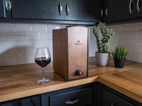 img 3 attached to 🍷 Winewood Boxed Wine Cover - Accommodates 5L and 3L Boxed Wine - Wooden Holder, Dispenser, and Case with Walnut Stain