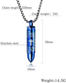 img 3 attached to 📿 English Lord's Prayer Cross Cremation Urn Pendant Necklace - Stainless Steel, Detachable, with 22 Inch Chain in Black, Gold, Silver, and Blue