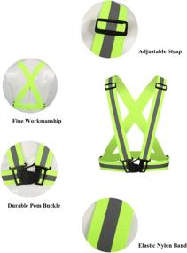 img 3 attached to 👕 High Visibility Reflective Vest 2 Pack with Elastic & Adjustable Gear for Running, Walking, Jogging, Cycling, Motorcycle – Includes 4 Reflective Safety Stickers as Bonus