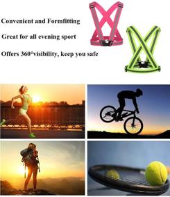 img 2 attached to 👕 High Visibility Reflective Vest 2 Pack with Elastic & Adjustable Gear for Running, Walking, Jogging, Cycling, Motorcycle – Includes 4 Reflective Safety Stickers as Bonus