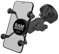 x-grip phone mount with twist-lock suction base & short arm for vehicle windshields - ram mounts rap-b-166-2-a-un7u logo