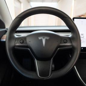 img 4 attached to 🔒 Усиленная защита: обертка на руль EV Armor для Tesla Model 3/ Model Y - карбоновое волокно черного цвета.