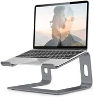 niceao laptop stand - aluminum notebook stand for desk, ergonomic computer holder 💻 - laptop riser compatible with macbook air pro/lenovo/dell/hp/more 10-16 inch pc notebook - grey logo