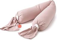 🤰 bbhugme maternity full body pillow - organic, non-toxic support for pregnancy sleep - adjustable & soft - machine washable jersey cover - dusty pink/vanilla - toxproof & oeko-tex certified, bpa free logo
