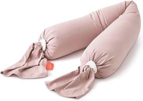 img 4 attached to 🤰 BBhugme Maternity Full Body Pillow - Organic, Non-Toxic Support for Pregnancy Sleep - Adjustable & Soft - Machine Washable Jersey Cover - Dusty Pink/Vanilla - TOXPROOF & Oeko-TEX Certified, BPA Free