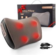 heated back massager for christmas gifts - tawak neck and back massage pillow 🎄 with deep tissue kneading for pain relief, home/car/office use - massager pillow for holiday gift logo