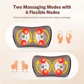 img 1 attached to Heated Back Massager for Christmas Gifts - TAWAK Neck and Back Massage Pillow 🎄 with Deep Tissue Kneading for Pain Relief, Home/Car/Office Use - Massager Pillow for Holiday Gift