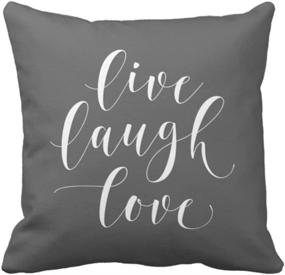 img 4 attached to Emvency Grey Laugh Live Love Throw Pillow Cover - Elegant Decorative Pillowcase for Home Décor - Square 18 x 18 Inch