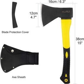 img 3 attached to 🪓 KURUI Wood Chopping Axe with Sheath: Premium 15” Outdoor Camping Hatchet for Efficient Cutting and Kindling