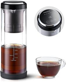 img 4 attached to POOKIN 2021 Electric Cold Brew Coffee Maker with LCD Panel, 15 Minute ☕ Fast Brew, 3 Strength Settings, Instant Coffee Cooler, BPA Free, Ideal for 3-4 People