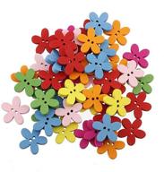 🌼 100pcs wooden flower buttons for sewing, scrapbooking, and crafts by rosenice logo