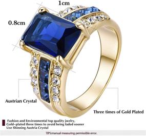 img 3 attached to 💍 Yoursfs Simulation Saphire Rings: Elegant 18K Yellow Gold Plated Cubic Zirconia Wedding Ring