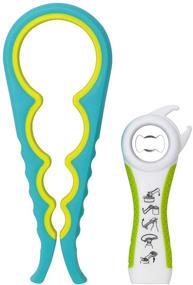 img 4 attached to 🔧 Szxc Multi Function Good Grip Opener Kitchen Tool - 2 Pack - 4-in-1 Twist Off Jar Bottle Opener & 5-in-1 Bottle Can Opener - Ideal for Weak, Elderly, Arthritis Hands (Blue Green)