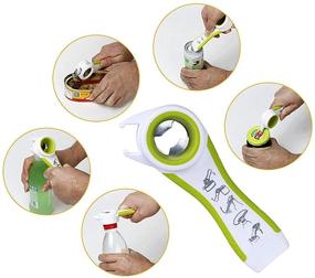 img 2 attached to 🔧 Szxc Multi Function Good Grip Opener Kitchen Tool - 2 Pack - 4-in-1 Twist Off Jar Bottle Opener & 5-in-1 Bottle Can Opener - Ideal for Weak, Elderly, Arthritis Hands (Blue Green)