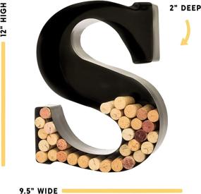 img 4 attached to 🍷 Personalized Wine Cork Holder - Large Metal Monogram Letter (S), Black - Ideal Wine Lover Gifts, Perfect for Housewarming, Engagement & Bridal Showers - Unique Wall Art and Home Décor