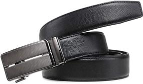 img 1 attached to 👔 Premium Leather Ratchet Click Buckle Belts: Adjustable Men's Accessories for Style and Comfort