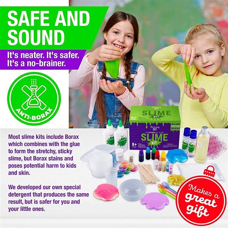 126 Pcs DIY Slime Making Kit for Girls Boys - Birthday Idea for Kids Age  5+. Ultimate Fluffy Slime Supplies Include 28 Crystal Slime, 2 Glow in The