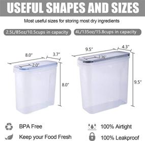 img 1 attached to 🍲 Large Cereal Storage Container Set - 6-Piece Kitchen Pantry Organization and Airtight Food Storage Containers with Lids, BPA-Free Plastic for Flour Snacks, Labels, Spoons