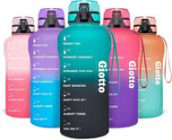 💦 giotto 64oz motivational water bottle with time marker & removable strainer - large half gallon, leakproof bpa free water jug for hydration in style, encouraging more water consumption logo