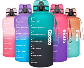 img 4 attached to 💦 Giotto 64oz Motivational Water Bottle with Time Marker & Removable Strainer - Large Half Gallon, Leakproof BPA Free Water Jug for Hydration in Style, Encouraging More Water Consumption