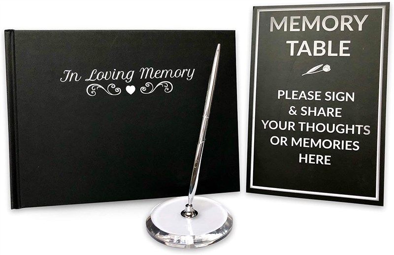 memorial hardcover guestbook condolence included party decorations & supplies 标志