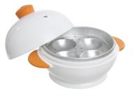 🥚 convenient and versatile: msc international joie big boiley microwave egg cooker - white with orange handles логотип