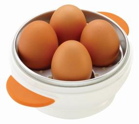 img 2 attached to 🥚 Convenient and Versatile: MSC International Joie Big Boiley Microwave Egg Cooker - White with Orange Handles