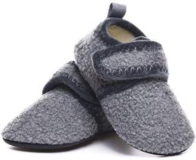 img 1 attached to 👣 Non-Slip Lightweight House Slippers Shoes for Toddler Boys and Girls - LoveKids Comfortable Indoor Outdoor Play Footwear (2206Grey20)