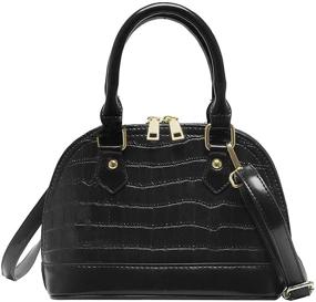 img 4 attached to 👜 Women's Patent Leather Satchel Handbags - Stylish Handbags & Wallets for Totes