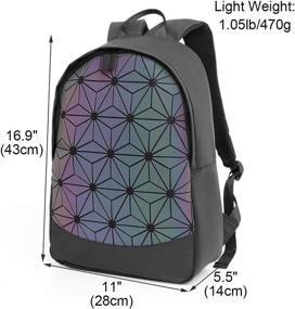 img 2 attached to 🎒 Stylish Geometric Holographic Backpacks: Reflective Irredescent Daypacks for Fashionable Casual Wear