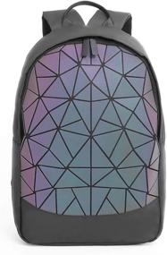 img 3 attached to 🎒 Stylish Geometric Holographic Backpacks: Reflective Irredescent Daypacks for Fashionable Casual Wear