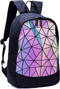 img 4 attached to 🎒 Stylish Geometric Holographic Backpacks: Reflective Irredescent Daypacks for Fashionable Casual Wear