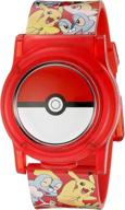 pokémon boys' stainless steel analog-quartz watch with plastic strap, multi-color, size 23 (model: pok4186az) logo