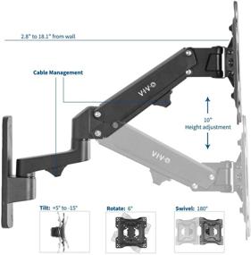 img 2 attached to 📺 VIVO Premium Aluminum Single TV Wall Mount: Adjustable Arm for 23-43 inch Screens, VESA 200x200, MOUNT-G200B