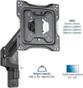 img 3 attached to 📺 VIVO Premium Aluminum Single TV Wall Mount: Adjustable Arm for 23-43 inch Screens, VESA 200x200, MOUNT-G200B