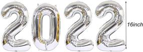 img 1 attached to 🎉 Wenplus 16 Inch 2022 Number Foil Balloons: Stunning Silver Decorations for New Year's Eve, Festivals, Parties, Anniversaries, Graduations, Home, and Office Celebrations