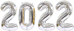 img 2 attached to 🎉 Wenplus 16 Inch 2022 Number Foil Balloons: Stunning Silver Decorations for New Year's Eve, Festivals, Parties, Anniversaries, Graduations, Home, and Office Celebrations