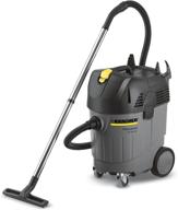 промышленный магазинный влажно-сухой пылесос karcher nt 45/1 tact, мощностью 1,85 л.с., емкостью для сухого пыли 10 галлонов и для влажного 7,9 галлонов. логотип