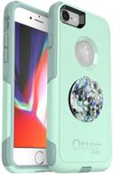 📱 otterbox commuter series case for iphone se (2nd gen - 2020) & iphone 8/7 (not plus) - ocean way + popsockets popgrip - serpentine granite bundle logo