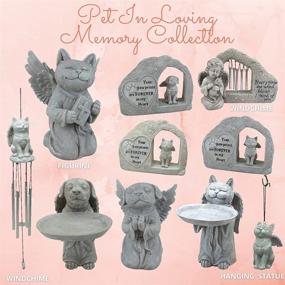 img 1 attached to 🐾 Comfy Hour Loving Memory Collection: Handmade Beige Resin Memorial Hanging Cat Angel Pet Statue, 3" - Faithfully Remembering Your Cat's Bereavement