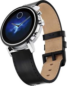 img 3 attached to Movado Connect 2.0 Unisex Powered with Wear OS by Google Наручные часы из нержавеющей стали и черной кожи, цвет: черный (Модель: 3660028)