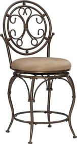 img 4 attached to Premium Bronze/Beige Powell Counter Stool for Big and Tall - Scroll Circle Back Design