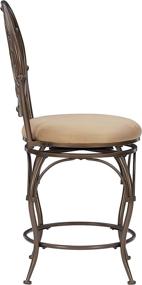 img 1 attached to Premium Bronze/Beige Powell Counter Stool for Big and Tall - Scroll Circle Back Design