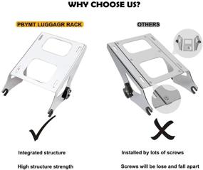 img 2 attached to 🛵 PBYMT хромированный съемный турпак с креплением для багажа на двоих | Совместим с Harley Davidson Touring Electra Street Glide Road King 2014-2021