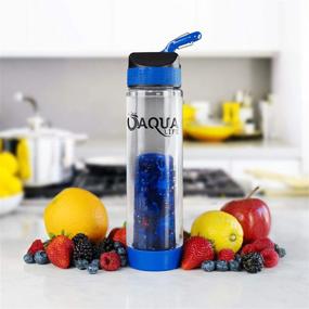 img 3 attached to Aqua Life Fruit Infuser Water Bottle - Boost Hydration with 25 oz BPA Free Tritan Plastic Sports Bottle, Leak Proof Flip Top Lid, Insulated Sleeve, Straw, and Bottom Loading Diffuser - Add Flavor and Stay Refreshed