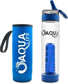 img 4 attached to Aqua Life Fruit Infuser Water Bottle - Boost Hydration with 25 oz BPA Free Tritan Plastic Sports Bottle, Leak Proof Flip Top Lid, Insulated Sleeve, Straw, and Bottom Loading Diffuser - Add Flavor and Stay Refreshed