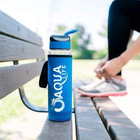 img 2 attached to Aqua Life Fruit Infuser Water Bottle - Boost Hydration with 25 oz BPA Free Tritan Plastic Sports Bottle, Leak Proof Flip Top Lid, Insulated Sleeve, Straw, and Bottom Loading Diffuser - Add Flavor and Stay Refreshed