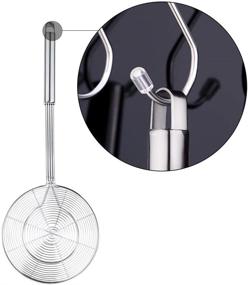 img 1 attached to 🕷️ Stainless Steel Spider Skimmer Strainer Ladle Spoon with Handle for Kitchen Deep Frying, Pasta, Spaghetti, Noodles - 5.5 Inch